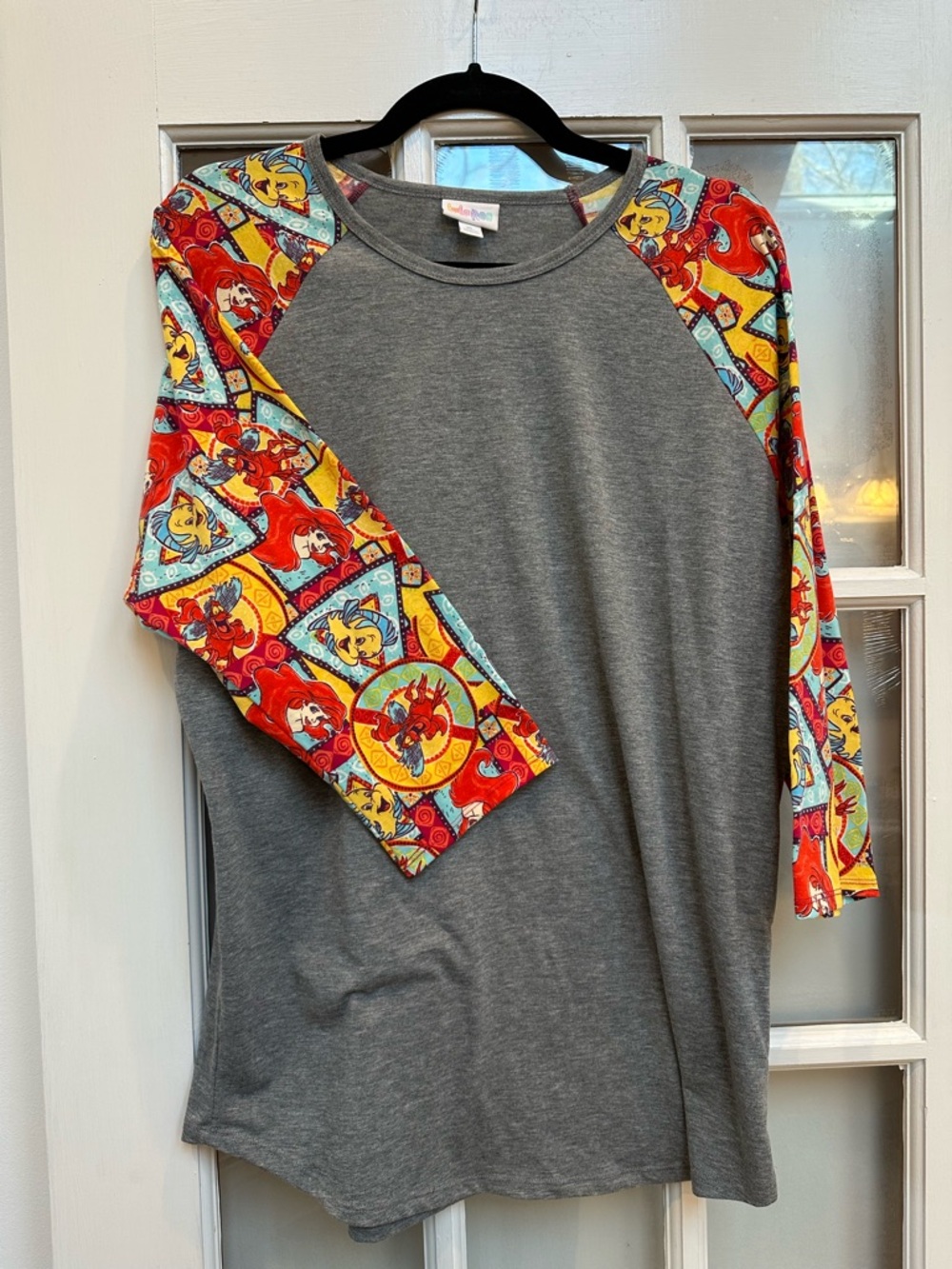 LuLaRoe Ariel Little Mermaid Disney’s Limited Edition Randy Baseball Tee Size XL